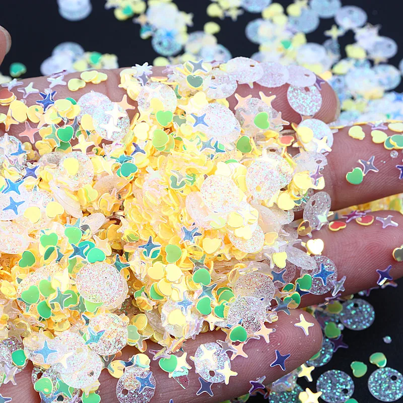 Блестки для шейкера NailArt украшение альбома разноцветные блестки в форме звезды