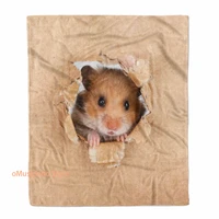 omusiciano kawayi hamster soft blanket decoration bedroom throw travel blanket portable travel kid gift