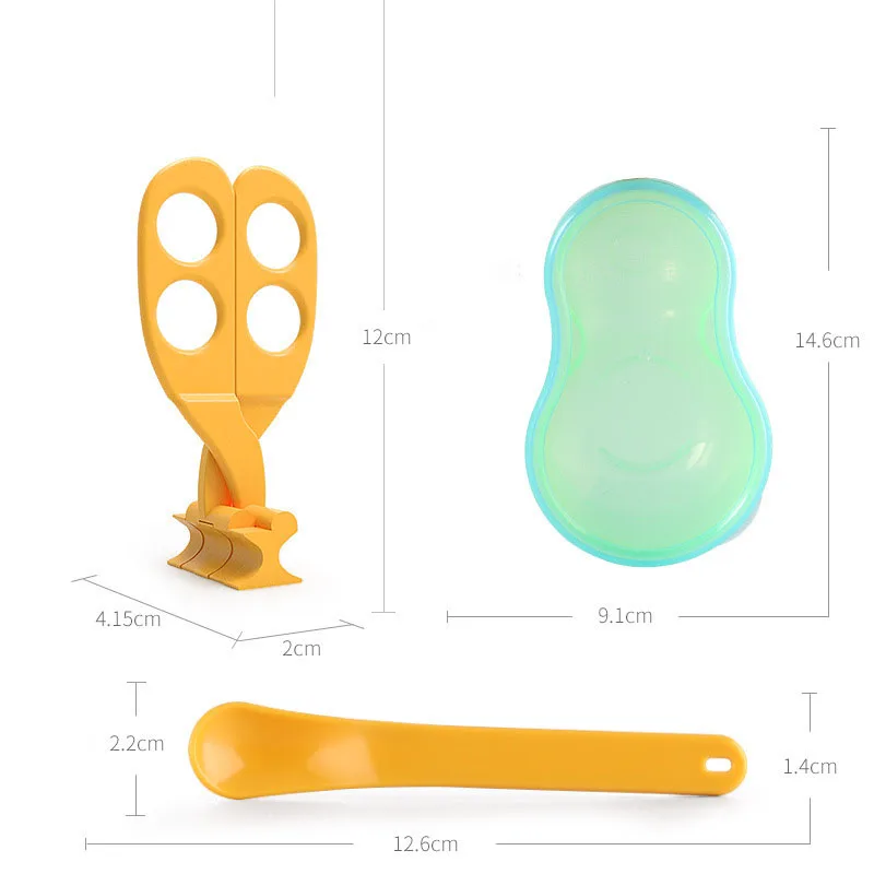 

Baby Food Scissors Cutter Masher Chopper Multifunctional Food Cut Kitchen Shears PP Material With Spoon Bowl Dishes Set