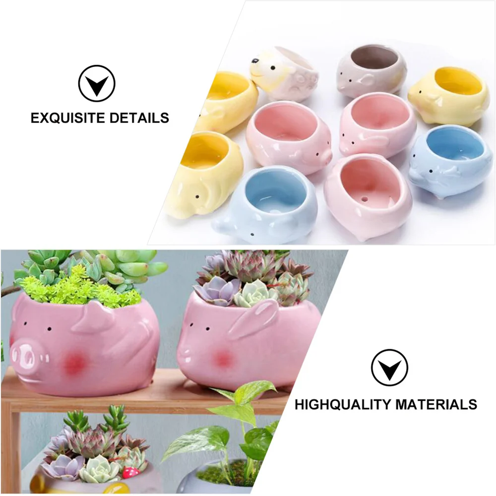 

4Pcs Adorable Rabbit Shape Flower Pots Ceramic Succulents Pots Home Decors