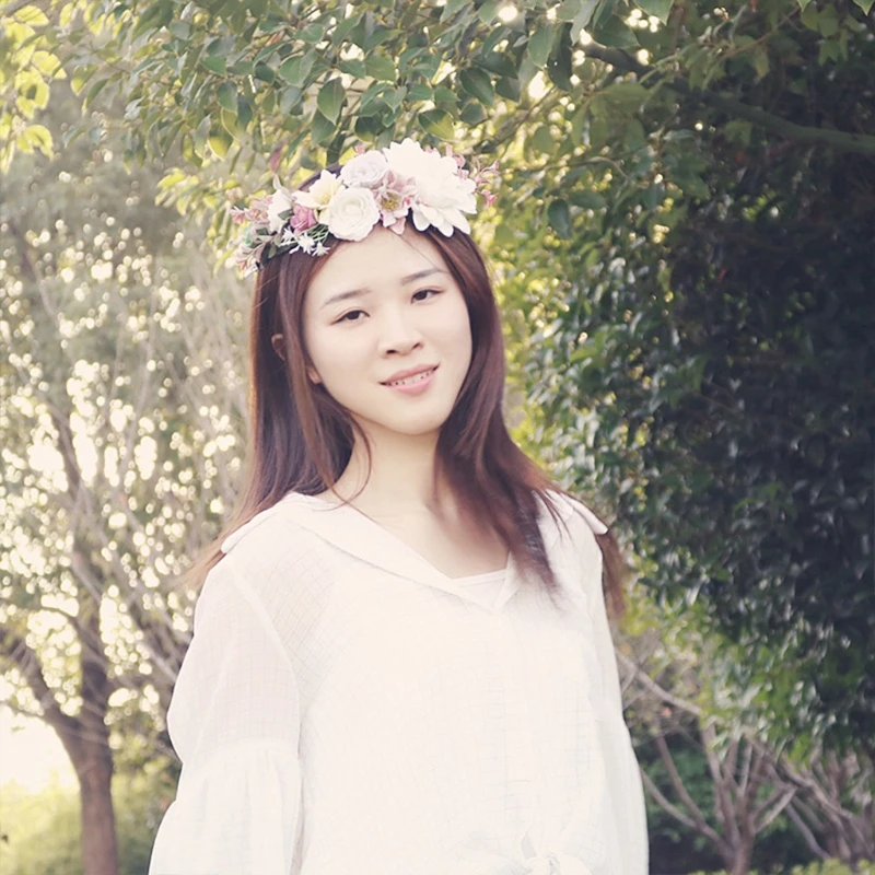 

Fashion Women Wedding Flower Hair Garland Crown Headband Floral Wreath Hairband