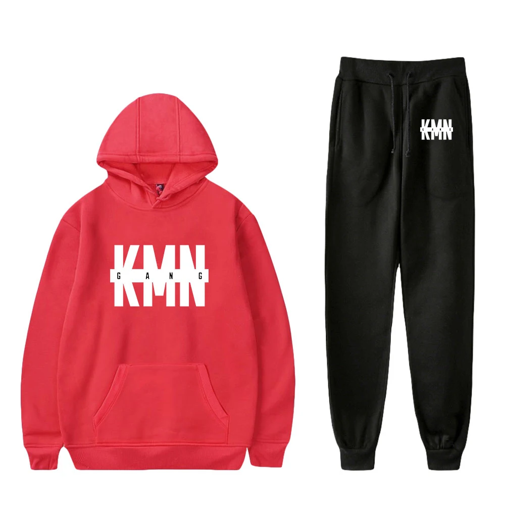 

WAWNI KMN худи с принтом Gang толстовки костюм из двух предметов для детей, популярные хлопковые в стиле «хип-хоп», пуловер и штаны повседневные ...