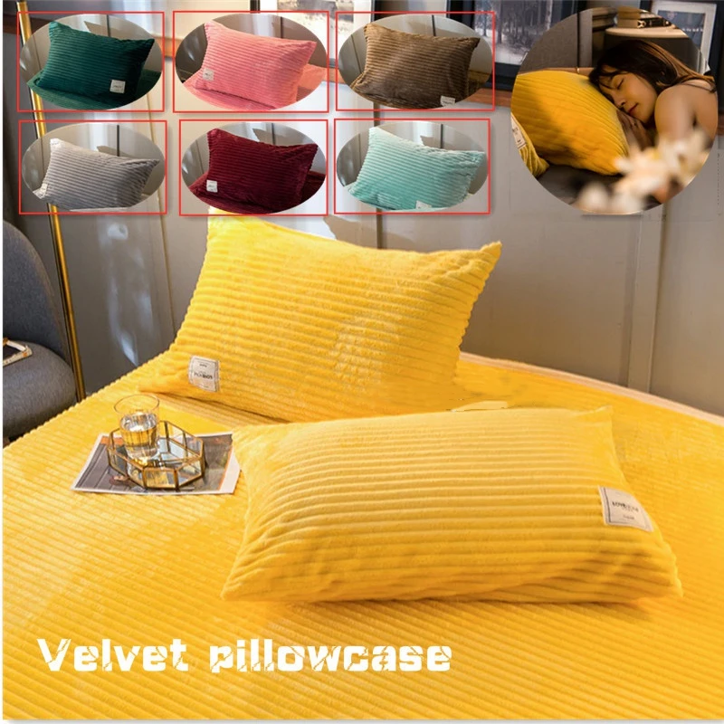 

2PCS thinken flannel fleece coral pillowcase cover on bedding Warm and comfortable Home Decoration Pillow case Covers