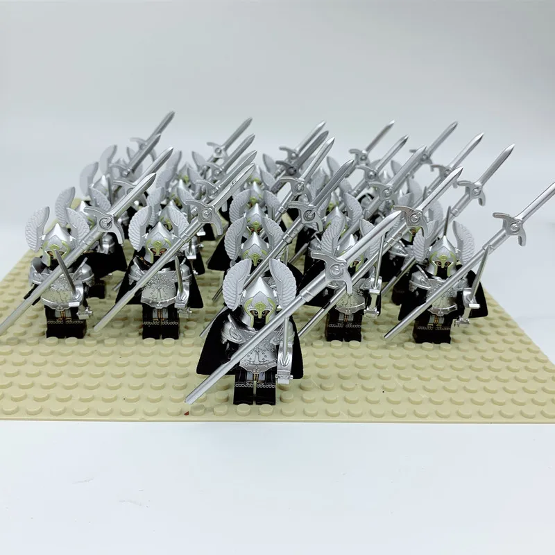 XP138 21PCS 21 шт. средневековый замок царства Золотая Корона Рыцари король Solider щит меч строительные блоки игрушки для детей, подарки - Цвет: XP138 21PCS