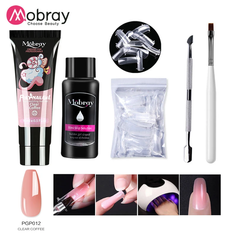 

Mobray Poly Nail Gel Kit Clear UV Gel Polish Set All for Manicure Nail Art Nail Gel Acrylic Nails Complete Kit Manicure Set
