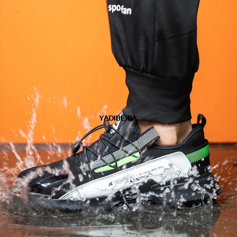 

Breathable Safety Shoes Men Work Sneakers Light 2021 Work Shoes with Steel Toe Safety Work Boots Anti-puncture Industrial Shoes