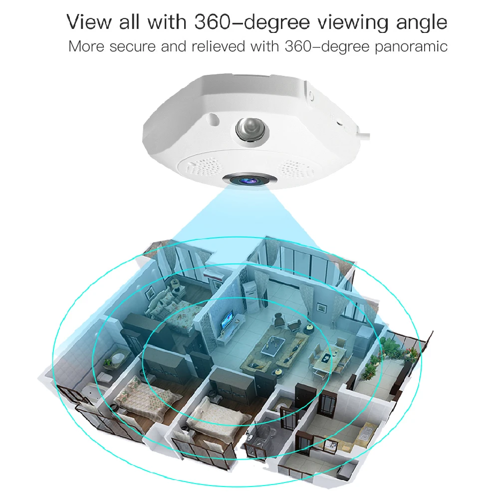Панорамная камера видеонаблюдения Vstarcam 360 3 Мп 1080P Wi-Fi PTZ | Безопасность и защита