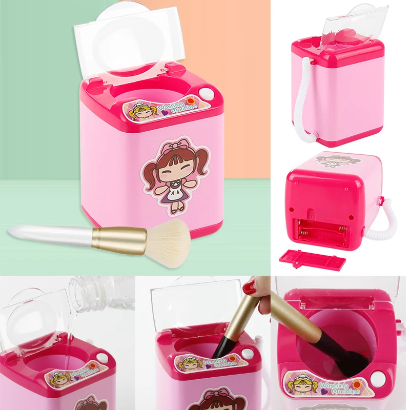 Mini Electric Makeup Brush Washing Machine Portable Automatic Cute Cosmetic Powder Puff Cleaner Cleansing Device | Красота и здоровье
