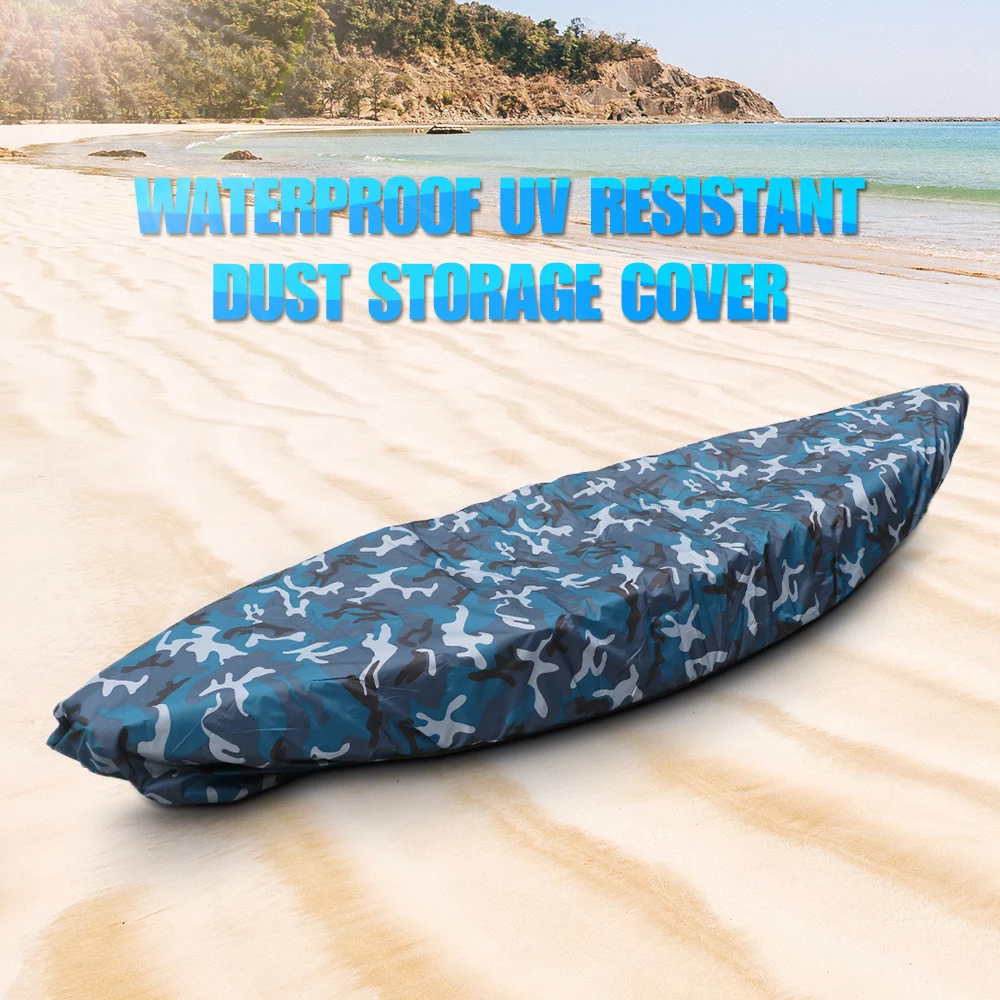 Funda de nailon impermeable universal para almacenamiento de kayak, cubierta deportiva resistente al agua y al sol, protege canoas y botes del polvo y los rayos UV