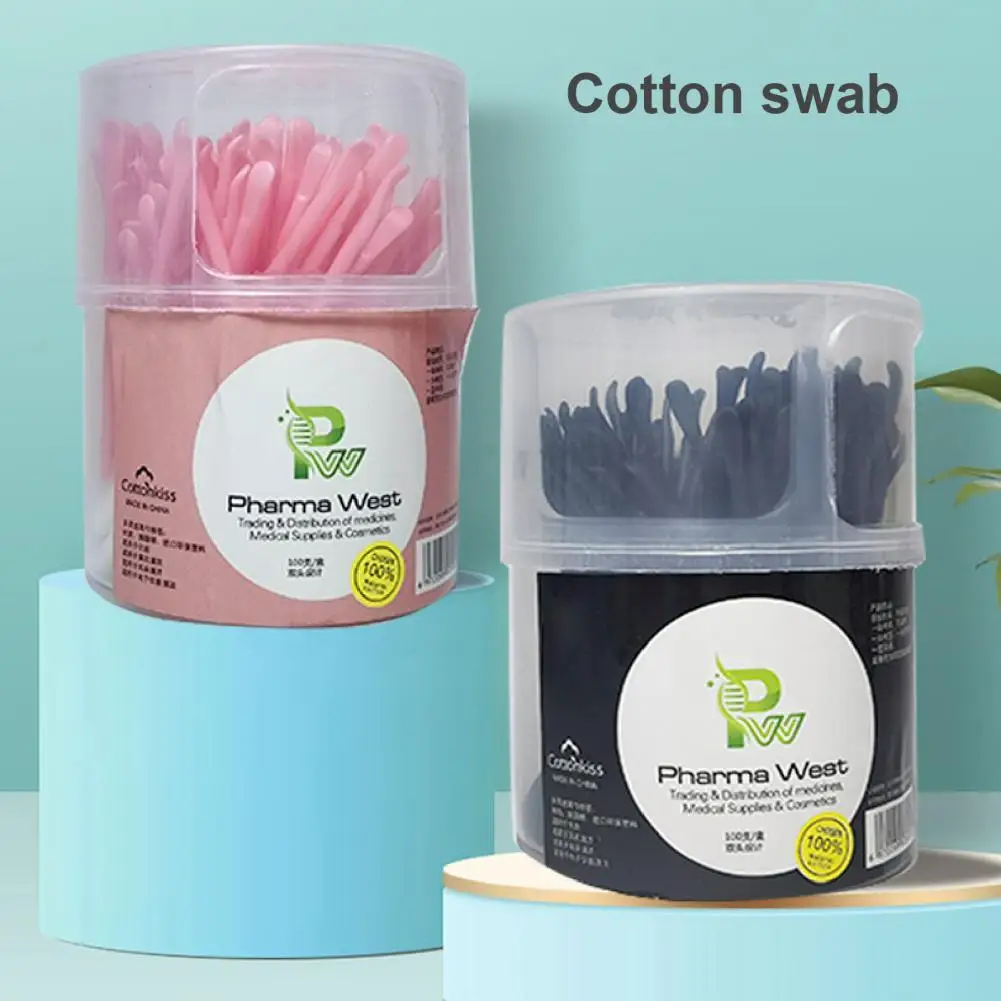 

100Pcs/Box Cotton Swabs Double Head Eyes Lips Makeup Tool Disposable Ear Cotton Ears Wax Removers for Women