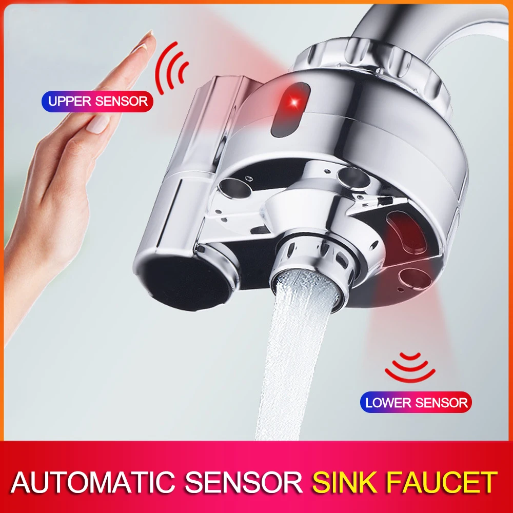 

Smart Touchless Sink Faucet Kitchen Bathroom Automatic Sensor Faucet Hand Free Tap Water-saving Device for Home Toilet Faucet