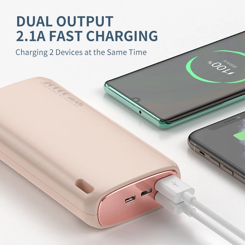 kuulaa power bank 20000mah portable charging poverbank mobile phone external battery charger powerbank 20000 mah for xiaomi mi free global shipping