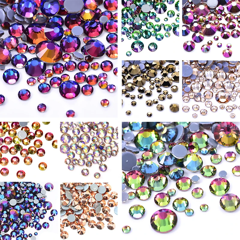 Стразы разных размеров высокого качества с горячей фиксацией стразы плоской