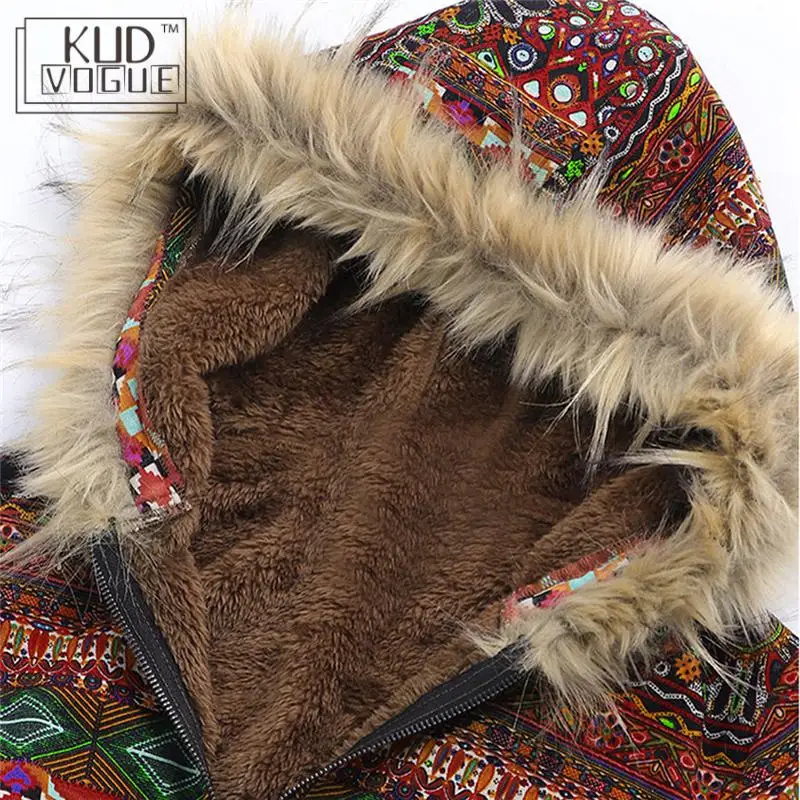 Женская зимняя теплая верхняя одежда большие размеры винтажная Геометрическая с