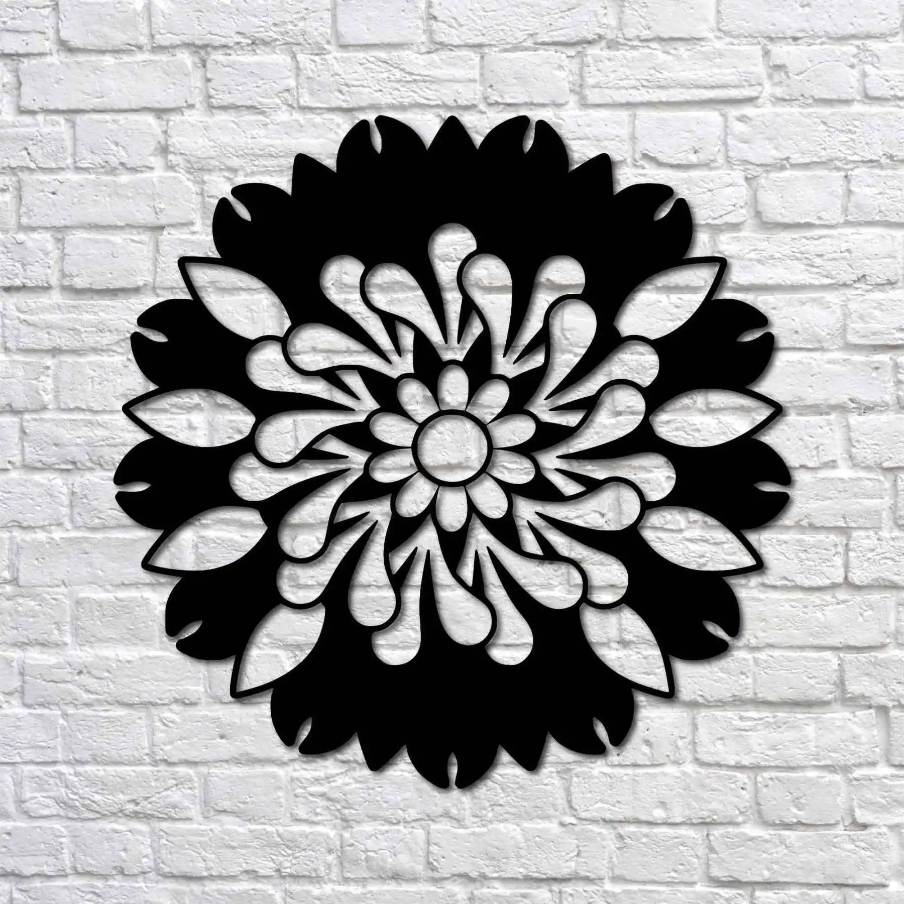 

Metal Wall Art - Lion Mandala - Interior Decoration - Wall Hanging - Home Decor - Wall Sign-50x49 cm