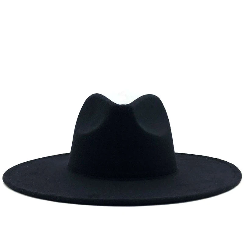 Простые зимние шерстяные однотонные классические Шляпа Fedora в британском стиле