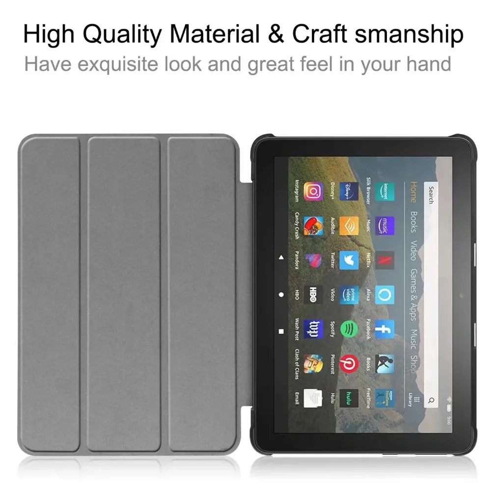 Чехол для Amazon Fire HD 8 Plus 2020 чехол нового Kindle складной кожаный с подставкой и ручкой |