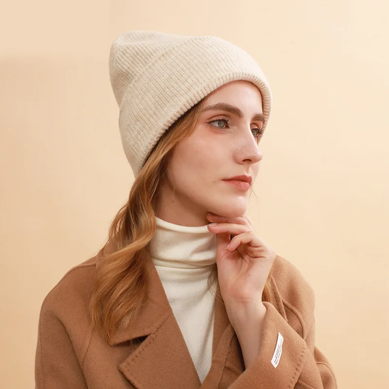 

Женская зимняя шапка 2021, теплая черная шапка, однотонная повседневная женская зимняя шапка, Балаклава Kpop, уличная одежда