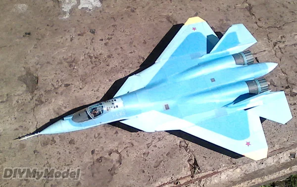 Su57t-50T50-rompecabezas de doble motor para manualidades, KIT de rompecabezas de juguete hecho a mano para regalo, caza pesada multifuncional, bricolaje-3