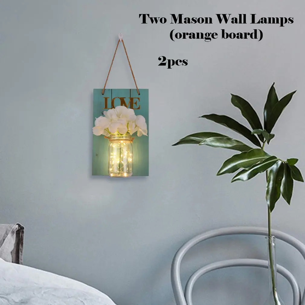 Креативная деревянная доска Led Mason Jar фонарь моделирование вечный цветок