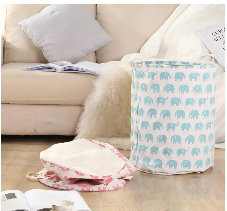 The New Cartoon elephant Waterproof Laundry Hamper Folding Clothes Storage Baskets Home decoration kids toy organizer basket | Дом и сад