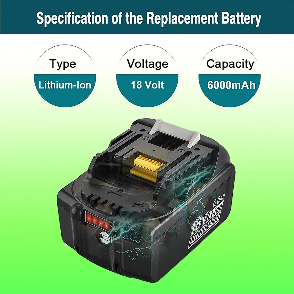 2 pack of upgraded BL1860B replacement battery compatible with Makita 18V BL1860 BL1850B | Электроника