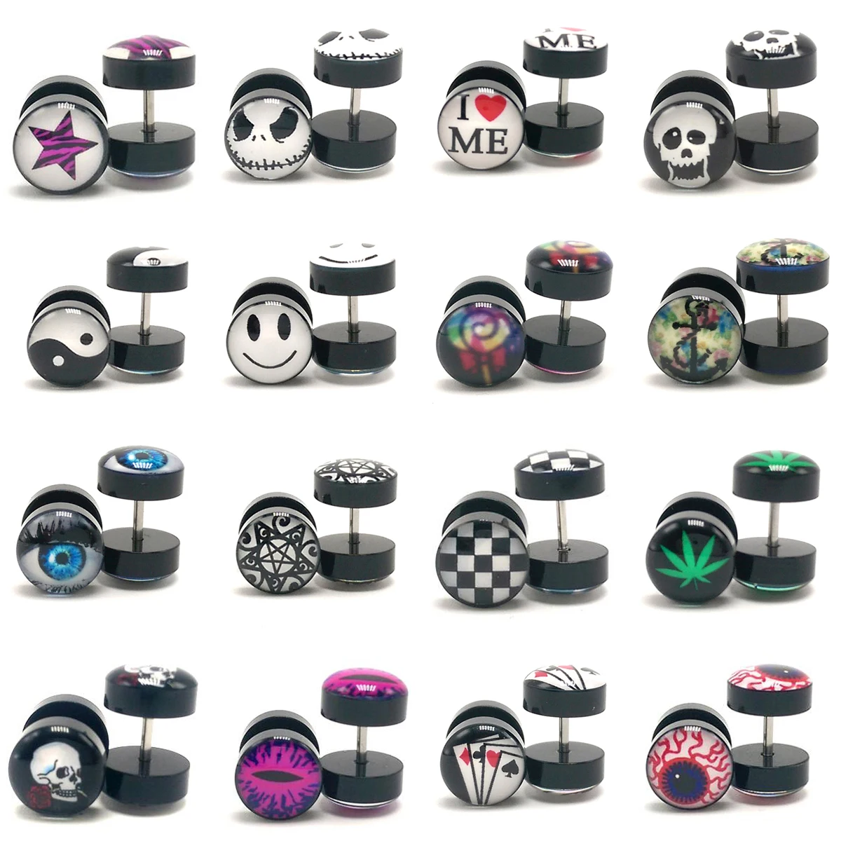 Серьги гвоздики женские в стиле панк ювелирные украшения для пирсинга