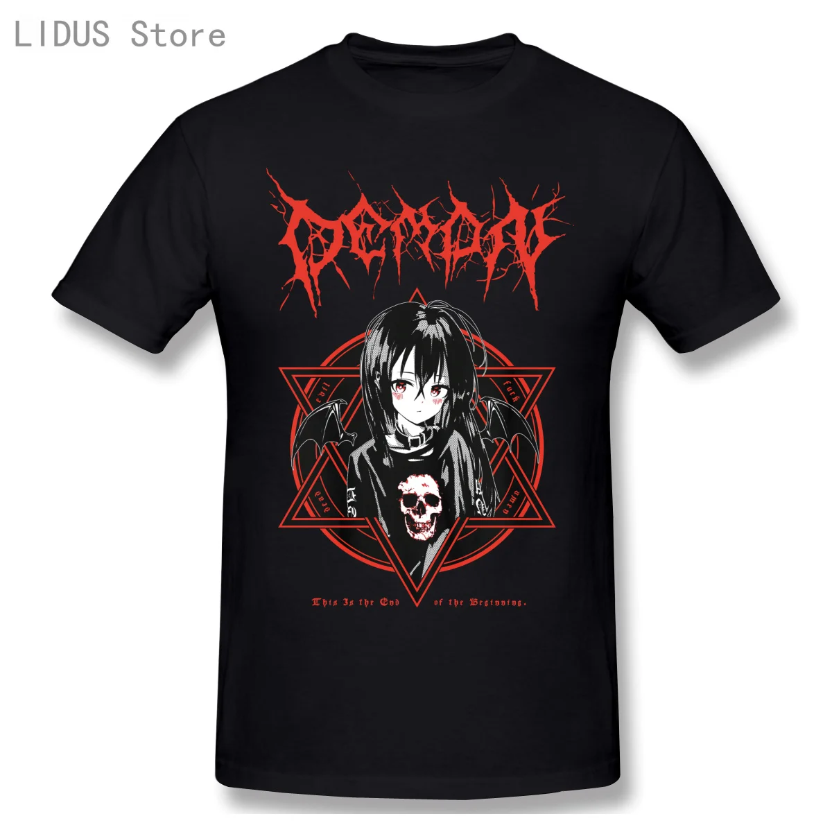

Harajuku DEMON T Shirt Aesthetic Gothic Punk TShirt Cartoon Short Sleeve Top summer loose oversize street clothes T-shirts