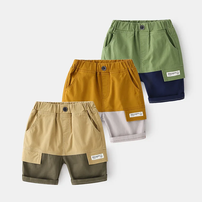 

Children's Boy Stitching Personality Shorts Summer Kids Cotton Pants Baby Boy Sports Trousers Toddler Baby Running Shorts