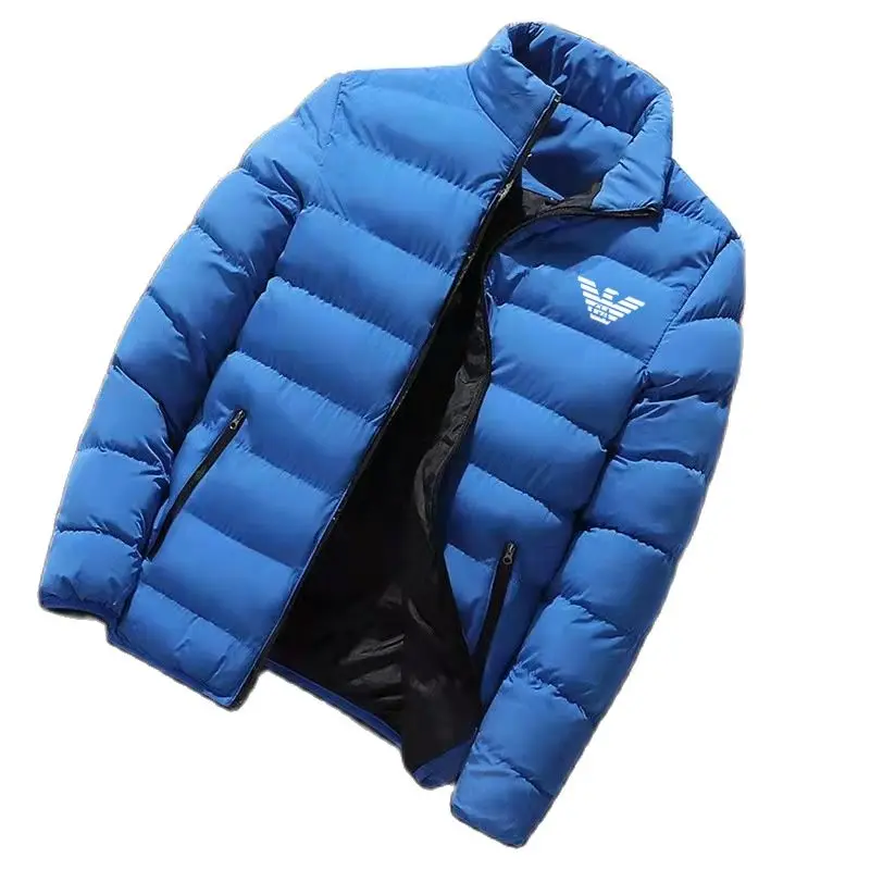 

2021 New fall and winter down cotton men's casual warm coat Men's cotton jacket long sleeve jacket zippered with stand-up collar