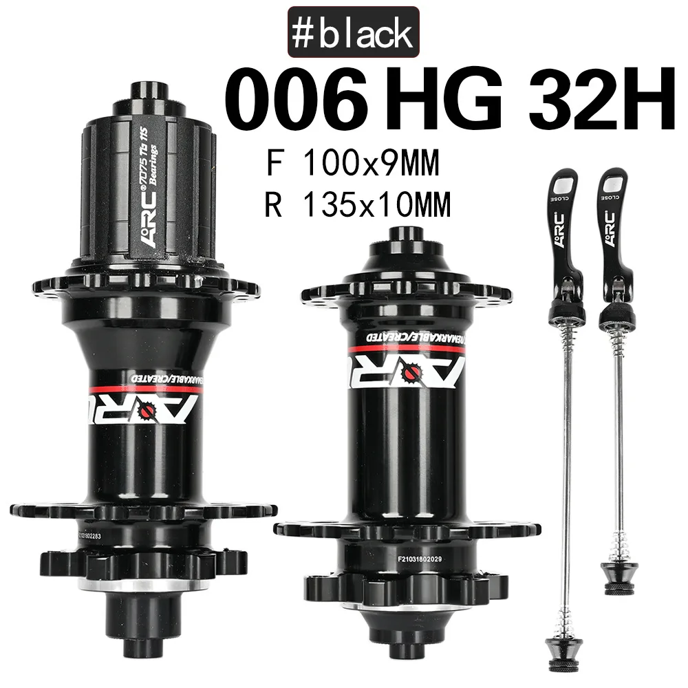 

ARC MT006 Bicycle Hubs Sealed MTB Mountain Bike Bearing Hub Quick Release Set QR THRU 32 28 36 Holes Disc Brake 32H 4 Bearings