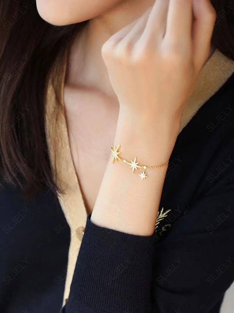 Женский браслет из серебра 925 пробы с фианитом|Гибкие и жесткие браслеты| |