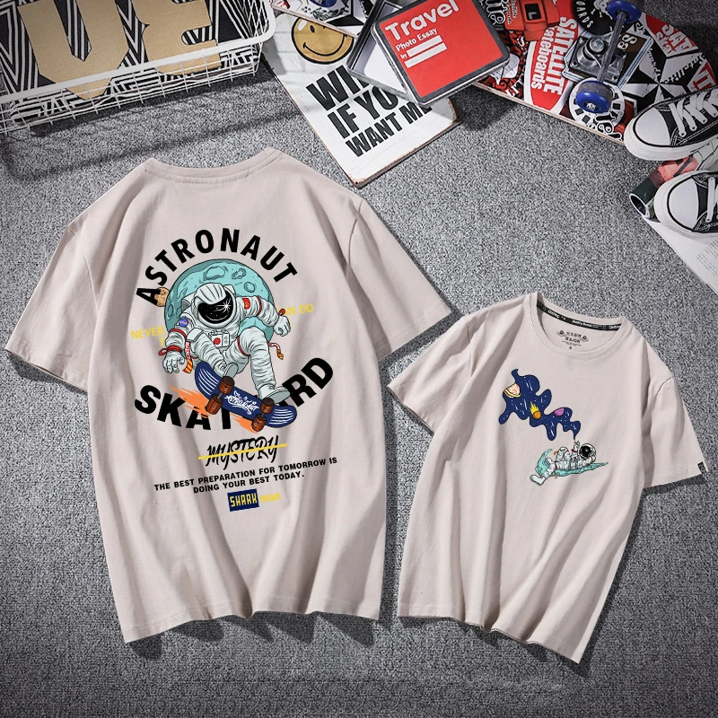 

Summer Cartoon Cute Hand-Painted All-Match Couples Tshirt Korean Version Oversized Streetwear Hip Hop Casual Cotton Men 2023 Top