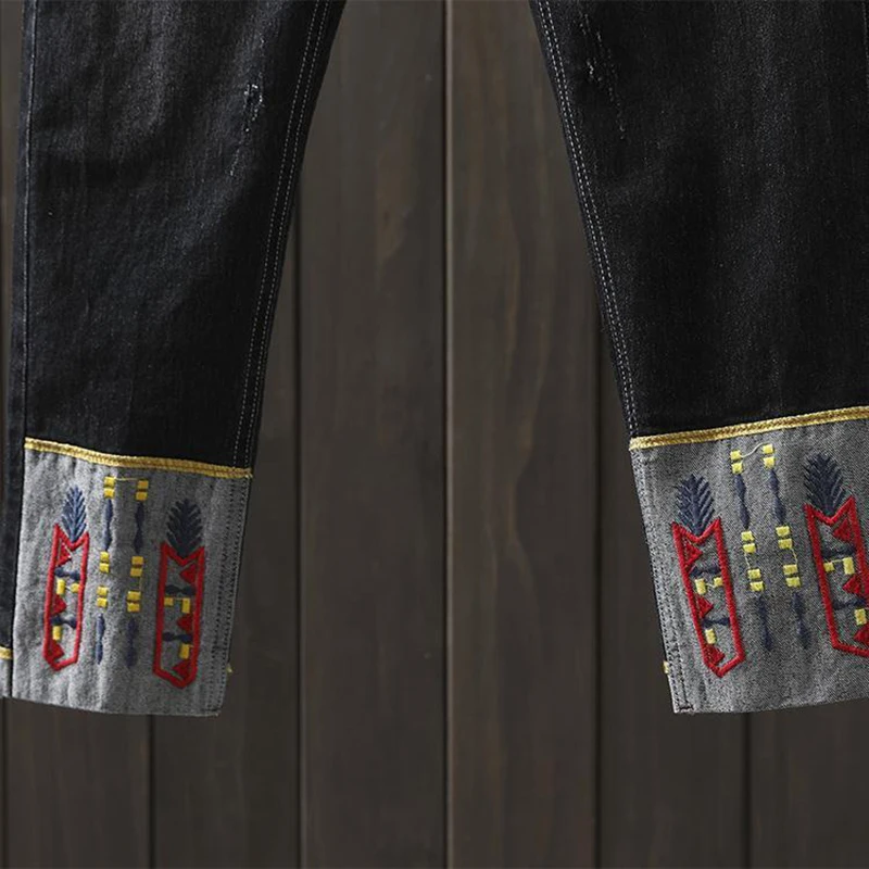 Женские джинсовые шаровары винтажные свободные потертые джинсы в