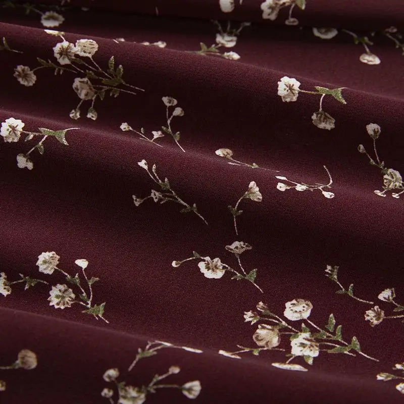 

Vintage Print Dress Women Casual Floral Long Sleeve Dress 2021 new Spring and Autumn Mid-Calf Dress Women