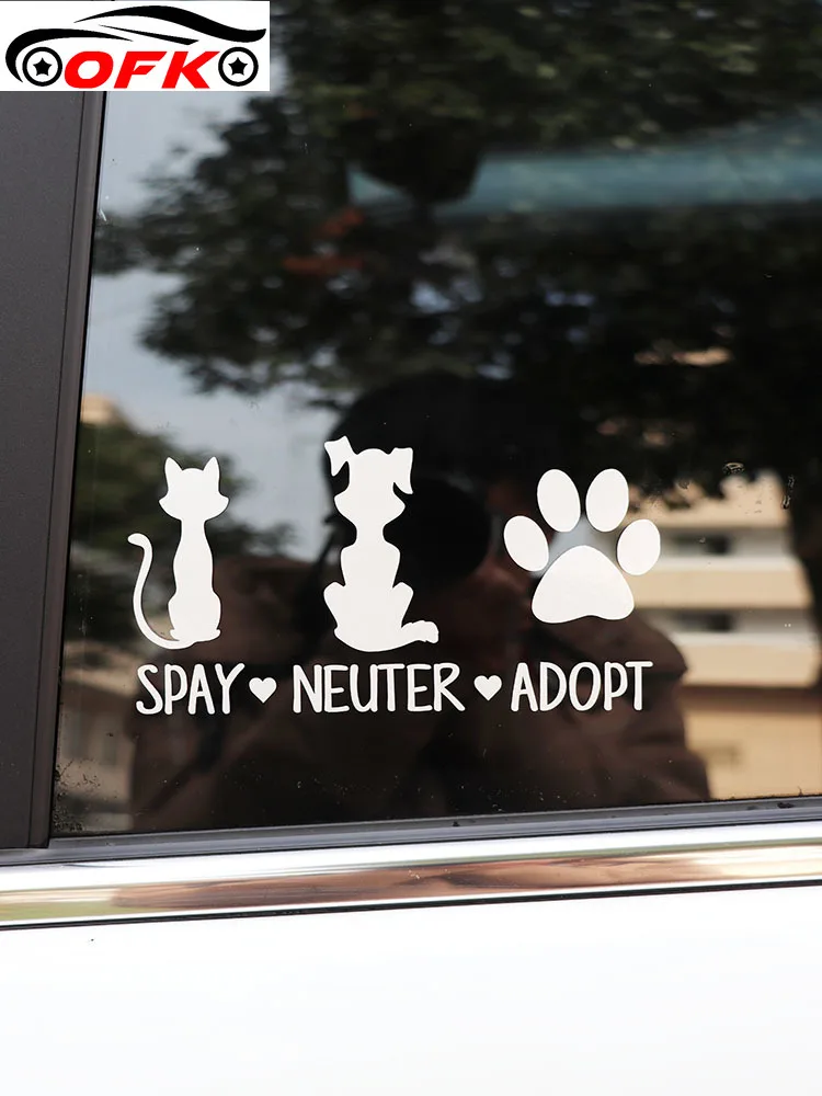 

Spay Neuter Adopt Car Sticker Cat Vinyl Decal 16.2*8.2CM