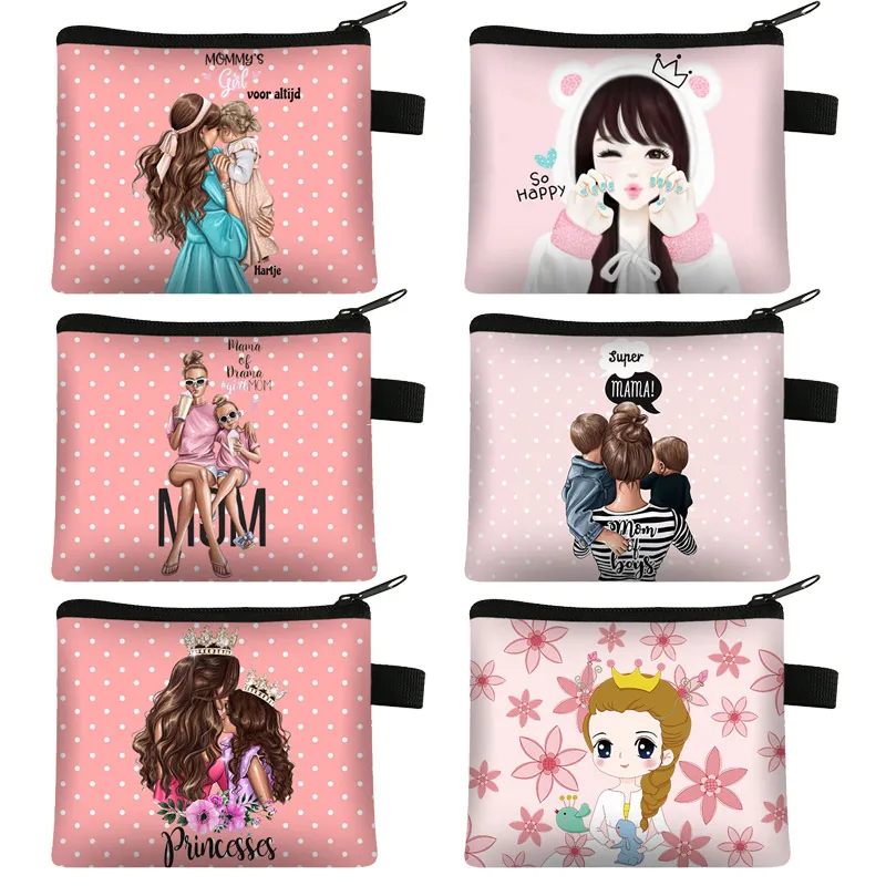 Милый кошелек для монет с принтом Super Mama Женский миниатюрная сумка принцессы