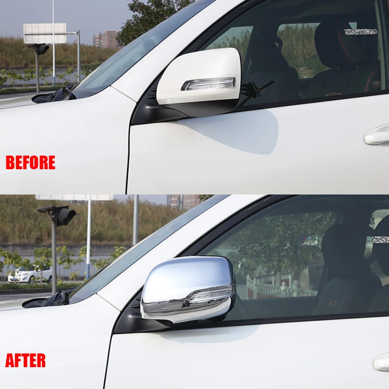 

For Toyota Prado FJ150 FJ 150 2010 2011 2012 2013 2014 - 2018 ABS chrome Side Door Rearview Mirror Cover Car Accessories