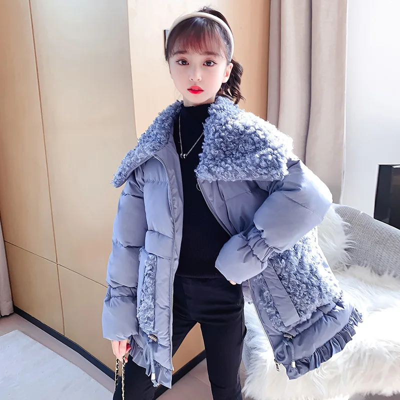 

Girls' cotton-padded 2020 new children's winter jacket mid-length quilted jacket little girl fashionable down padded