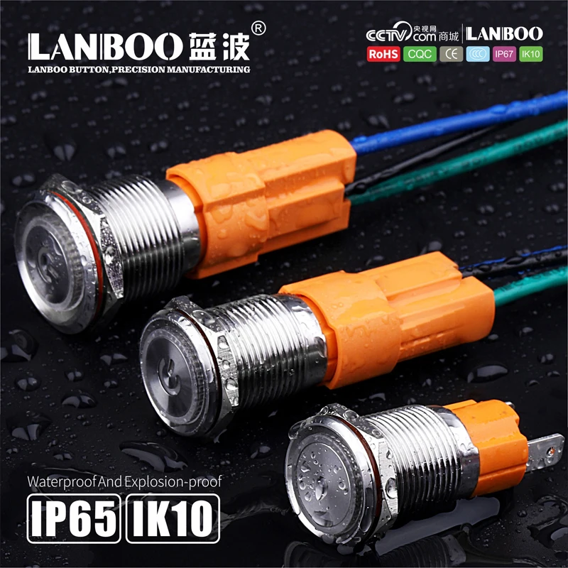 LANBOO завод 16 мм 19 высокий ток 10A высокой мощности 12V110V 24V 220V Светодиодный светильник