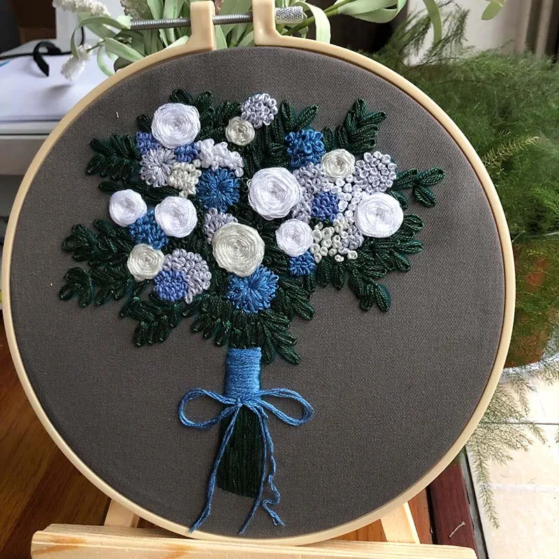 Красивые цветы вышивка материалы посылка DIY рукоделие крестиком поставки