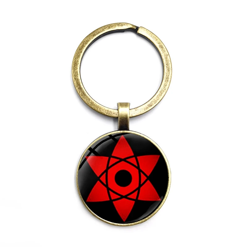 

Hot 2020 Sale Naruto Shippuden Keychain Round Uchiha Clan Sharingan Eye Cool Badges Cabochon Key Ring Fashion Anime Ornaments
