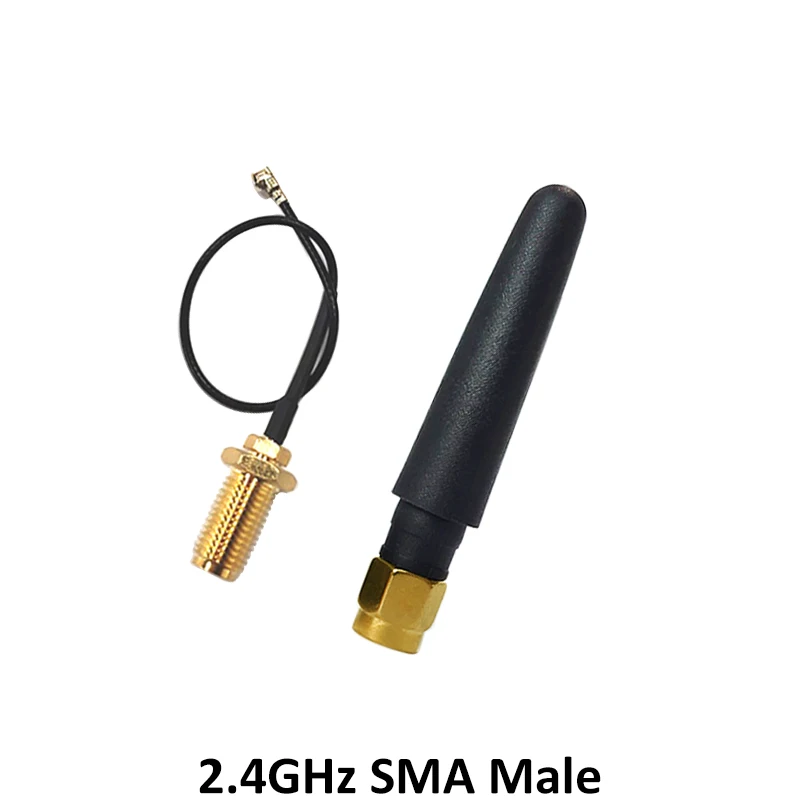 GRANDWISDOM 20pcs 2.4G antenna 3dbi sma male wlan wifi 2.4ghz antene IPX ipex 1 SMA female pigtail Extension Cable iot antena