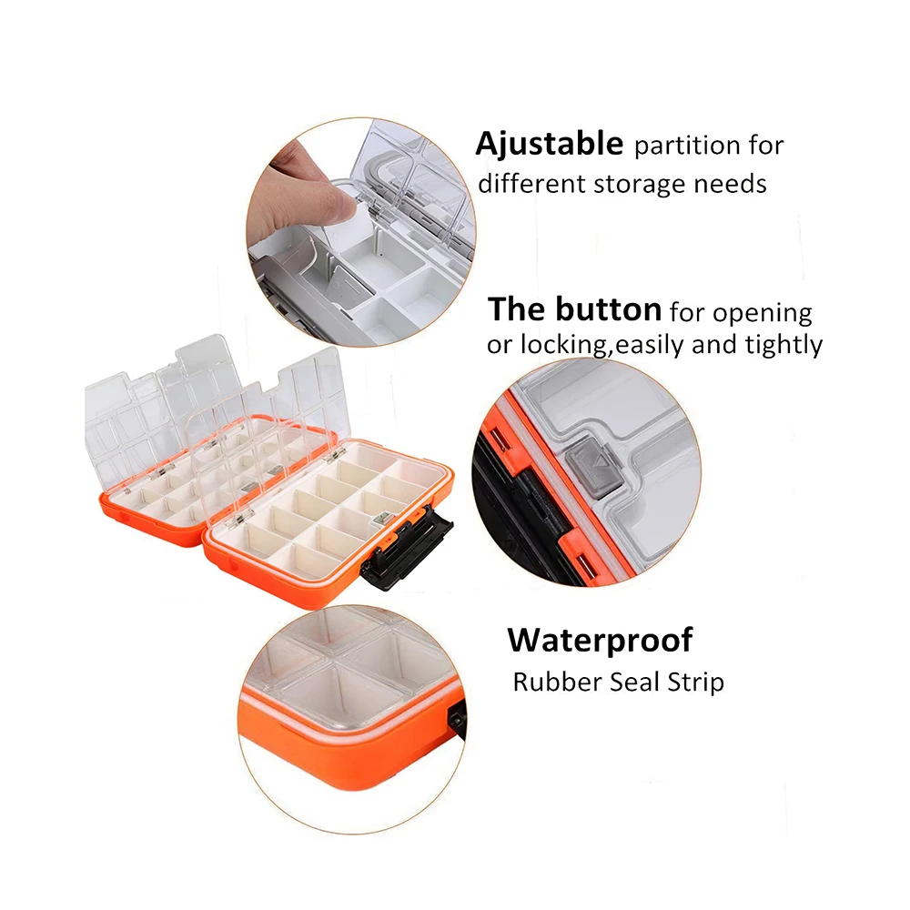 

Fishing Box Mini Storage Box Fishing Tackle Box Compartments Fishing Accessories Plastic Storage Case Fishing Hook Supplies Tool