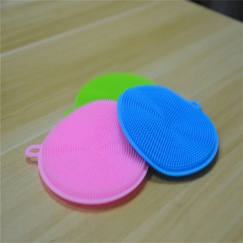 1Pcs High-quality Silicone Fruit and Vegetable Dishwashing Sponge Brush Antibacterial Kitchen Cleaning Pad Accessories | Дом и сад