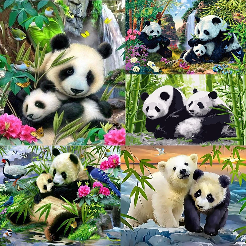 

DIY Diamond Painting panda leaf Diamond Embroidery elk god Cross Stitch Rhinestone Mosaic Painting animal panda frog buttery