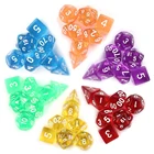 7 шт.компл. набор многосторонних кубиков из полиэдрона и акрила для настольных игр DND