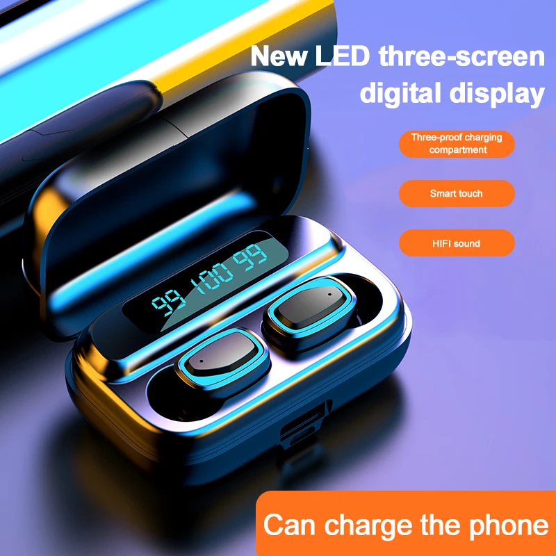 

Fast Delivery Bluetooth 5.0 Earphones Wireless Headphone 9D Stereo Sports Waterproof In-ear Earbuds For Android IOS Cell Phone