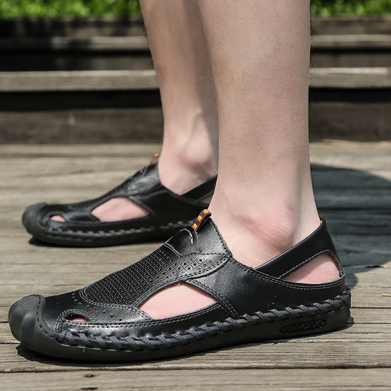 Мужские летние сандалии модные повседневные уличные дизайнерские пляжные из