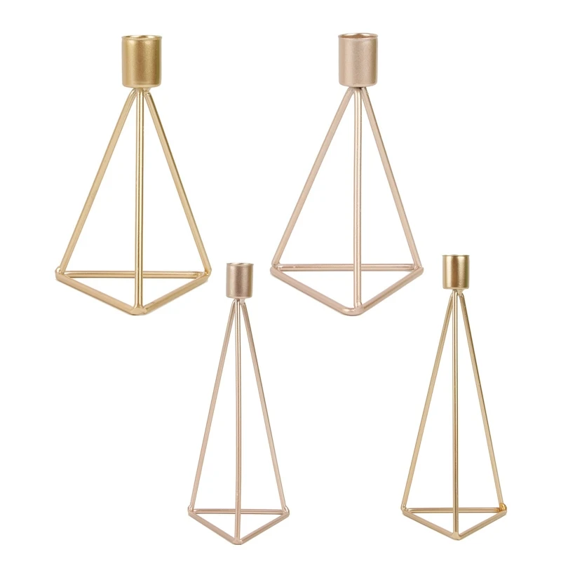 Retro Geometric Candle Holder for Pillar Candles Tall Taper Long Candles Decor for Dinning Party Wedding